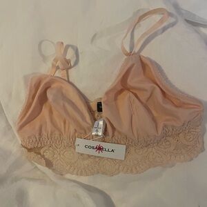 NEW- Cosabella Women's Lace Bralette - Peach